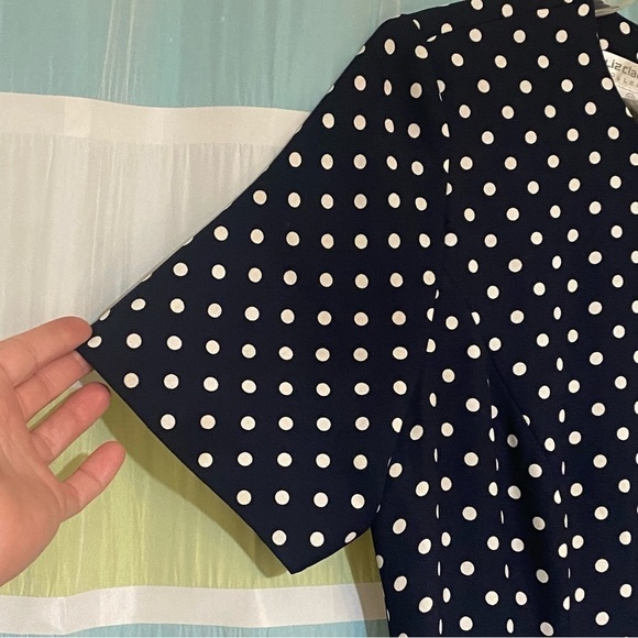 Vintage Polka Dot Liz Claiborne Fitted Career Dress Sz 12 - Picture 3 of 8